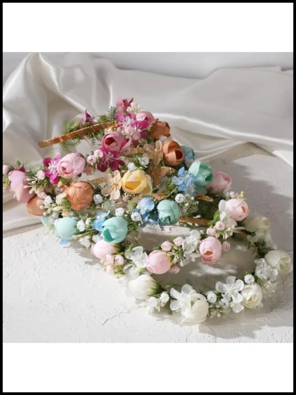 Handmade Metal Headband with Flowers for Weddings and Photoshoots